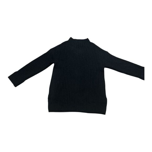 Old Navy Black Knit Funnel Neck Pullover Sweater Size L Tall Cuffed Sleeve Tunic - Picture 2 of 9